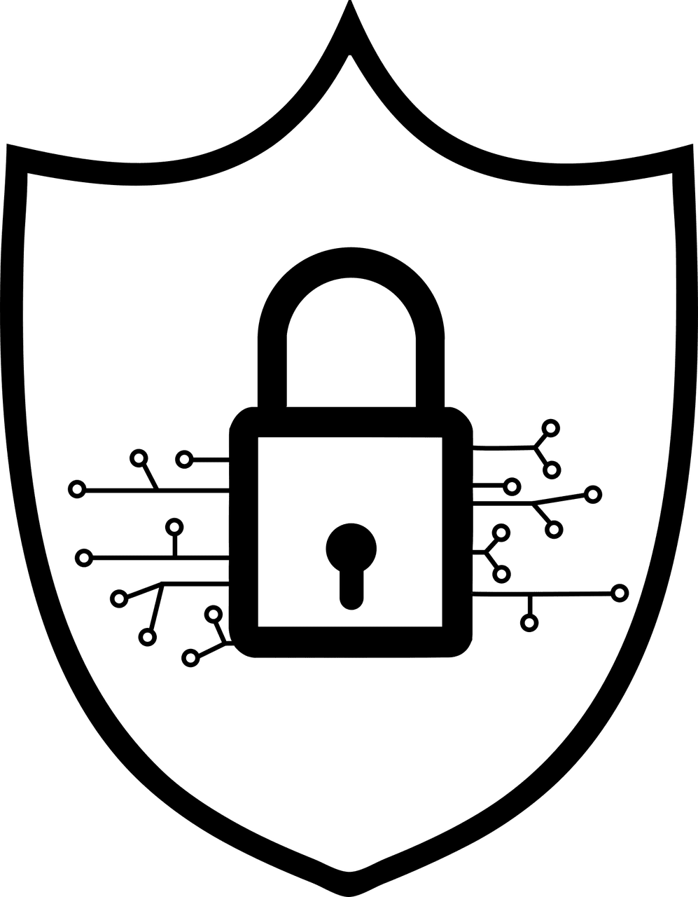 Free cybersecurity padlock shield vector